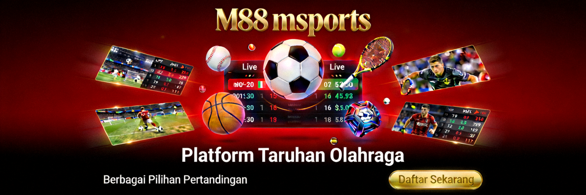 Banner utama M88 msports menampilkan platform taruhan olahraga dengan berbagai pilihan pertandingan
