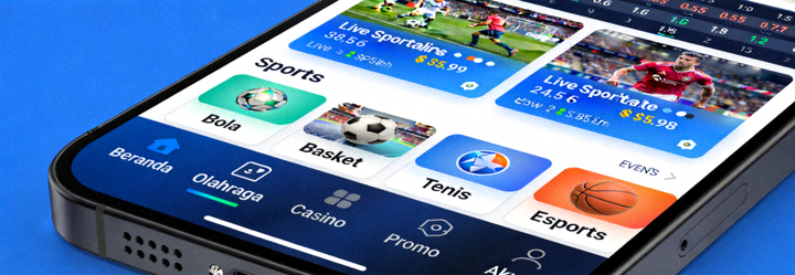 Tampilan antarmuka M88 msports dengan berbagai menu navigasi dan informasi olahraga